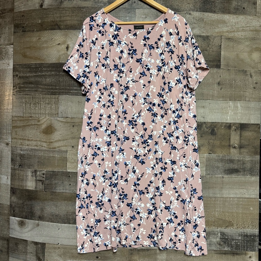 J. Jill Dusty Pink Floral Shift Dress 2x